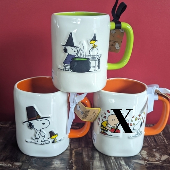 ❌SOLD❌Rae Dunn x Peanuts 🥜 Halloween / Thanksgiving Mug Bundle **2 Mugs** - Picture 3 of 3